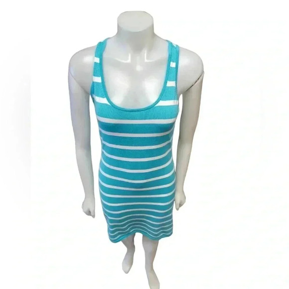 Tommy Bahama Aquamarine Striped Midi Sleeveless Knit Sundress Size Small - Picture 4 of 9
